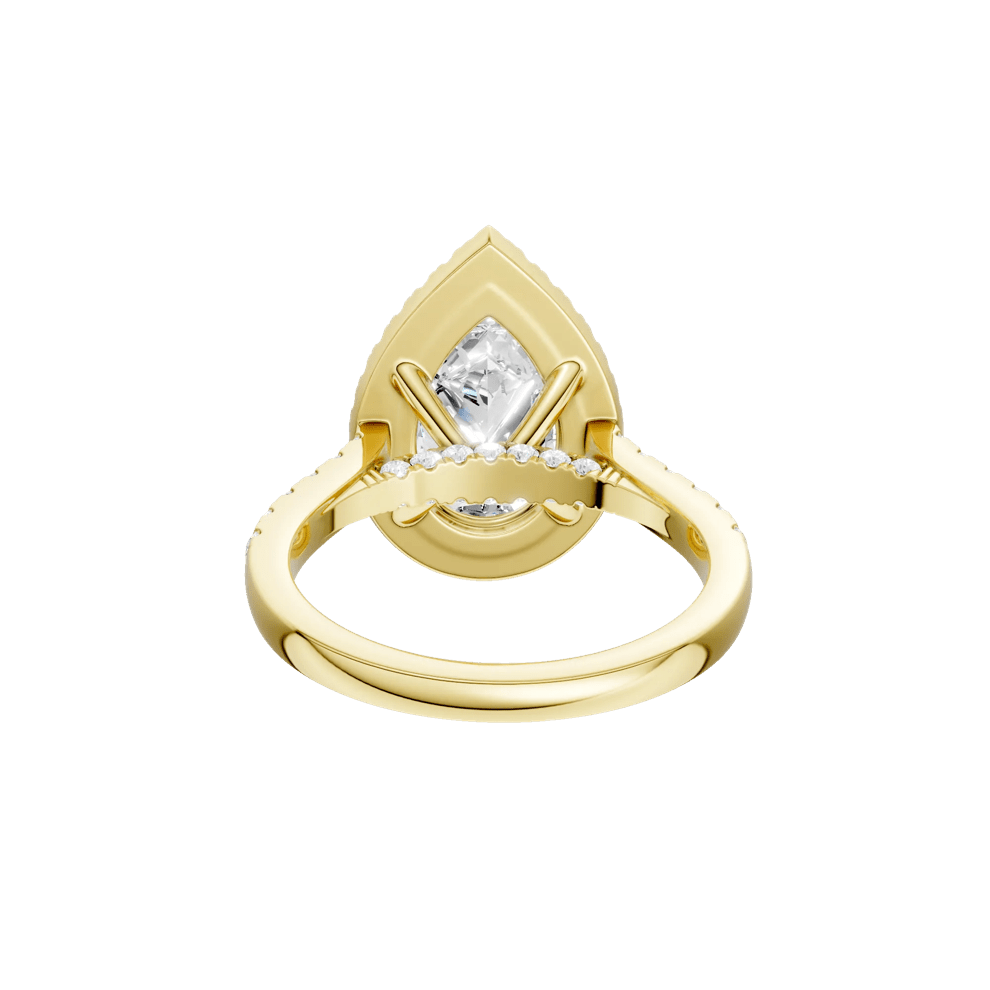 Jude Lab Grown Diamond Pear-Shaped Halo Engagement Ring in 14K Yellow Gold (2 5/8 ct. tw.) – Image 5 of 5