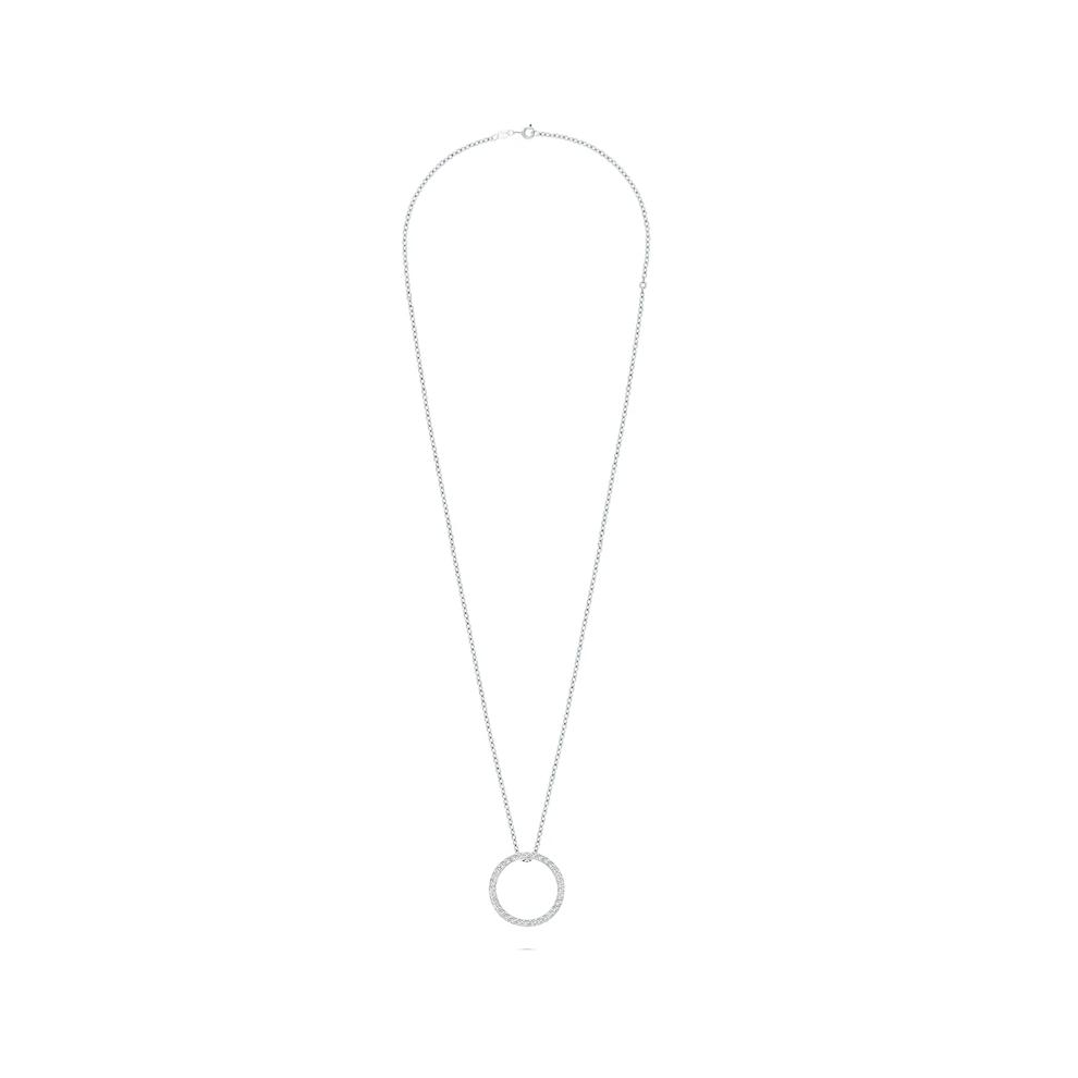 Diamond Circle Pendant Necklace in Sterling Silver (1/10 ct. tw.) – Image 2 of 4