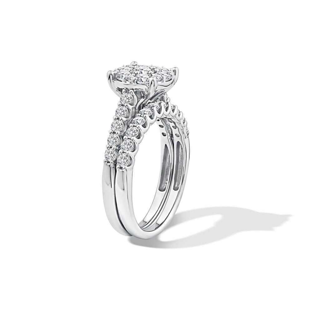 Diamond Round Center Composite Engagement Set in 10K White Gold (1 5/8 ct. tw.) – Image 3 of 6