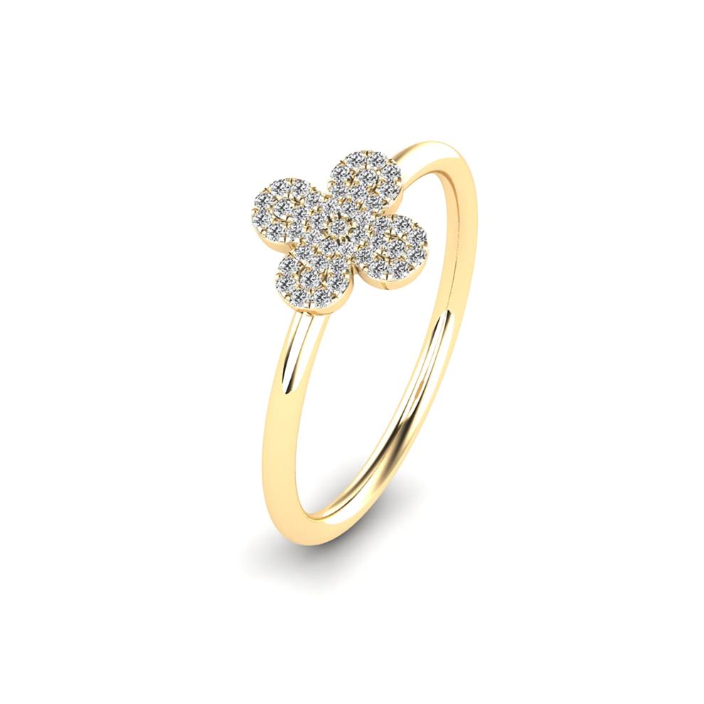 Diamond Clover Ring in 10K Yellow Gold (1/10 ct. tw.) – Image 4 of 4