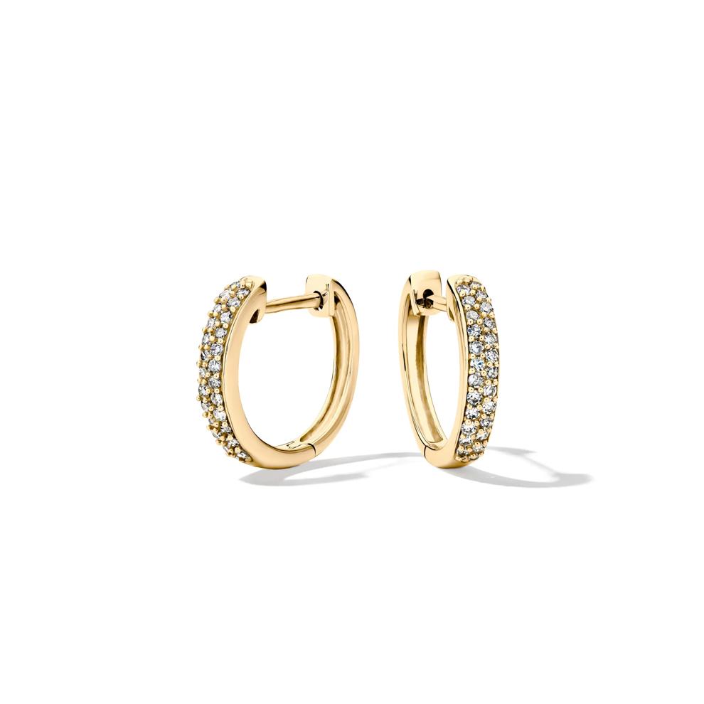 1/4 ct. tw. Diamond Hoop Earrings in 10K Yellow Gold – Image 1 of 2