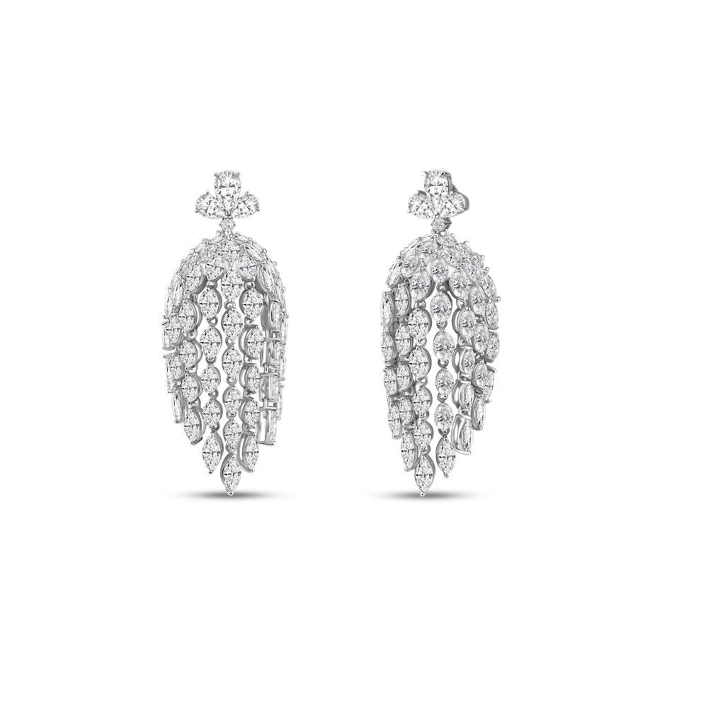 Lab Grown Diamond Mixed-Cut Chandelier Earrings in 14K White Gold (20 ct. tw.) – Image 2 of 3