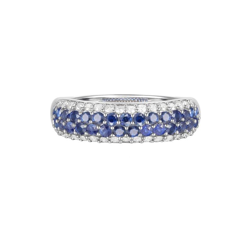Blue Sapphire and Diamond Ring in 10K White Gold &#40;3/8 ct. tw.&#41; – Image 1 of 3