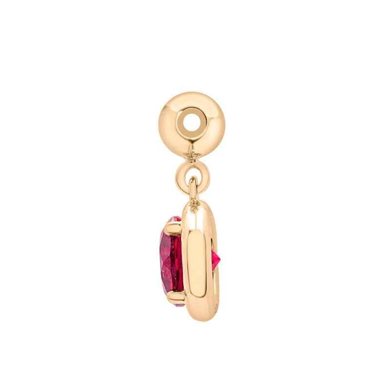 Lab-Created Ruby Birthstone Bead Charm in Vermeil – Image 2 of 3