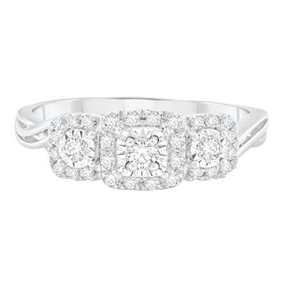 Diamond Illusion Three-Stone Ring in 10K Gold (1/4 ct. tw.)