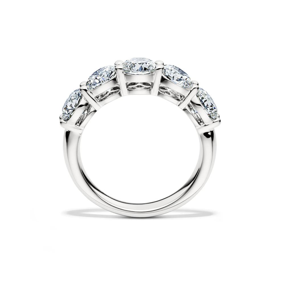 Lab Grown Diamond Five-Stone Round Anniversary Band in 14K White Gold (3 ct. tw.) – Image 2 of 5