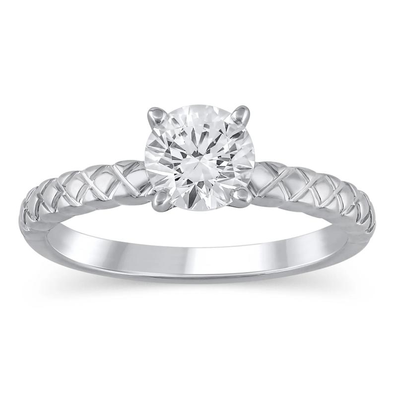 Quilted Semi-Mount Engagement Ring in 14K Gold &#40;Setting Only&#41; – Image 1 of 6