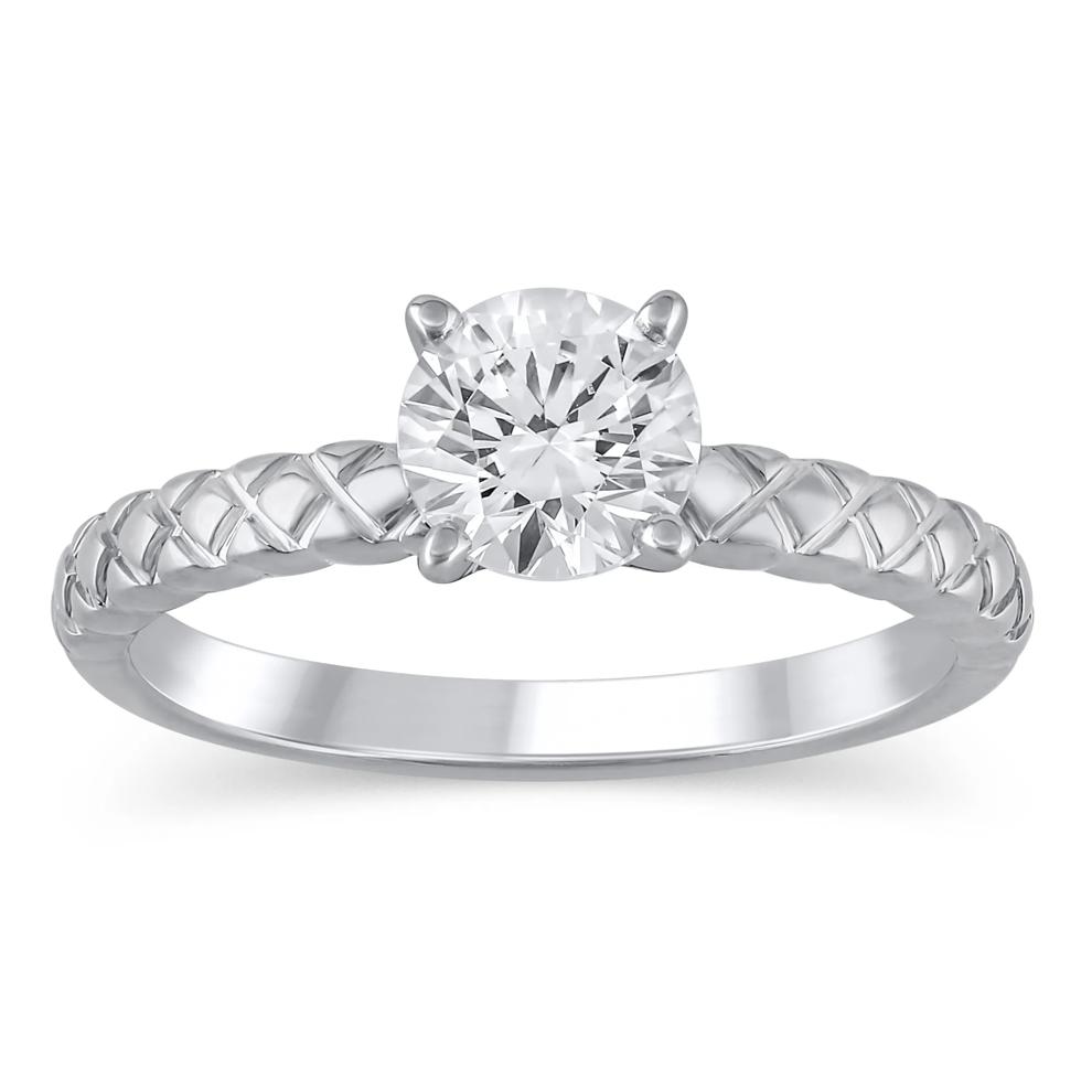 Quilted Semi-Mount Engagement Ring in 14K Gold (Setting Only) – Image 1 of 6