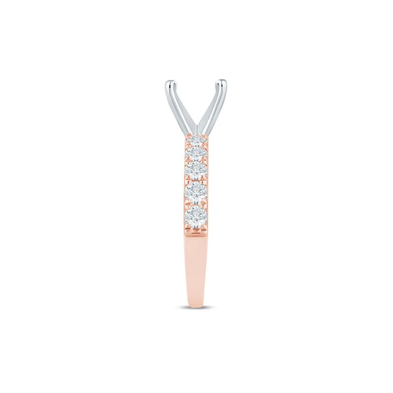 Diamond Semi-Mount Engagement Ring in 14K White and Rose Gold &#40;3/4 ct. tw.&#41; &#40;Setting Only&#41; – Image 6 of 6