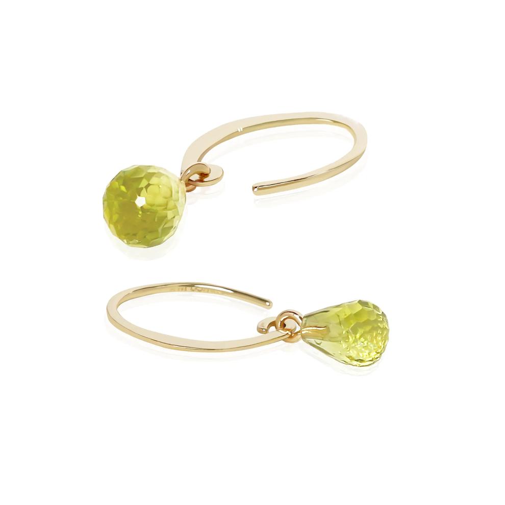 Briolette Gemstone Ear Wire Drop Earrings in 14K Yellow Gold – Image 8 of 8