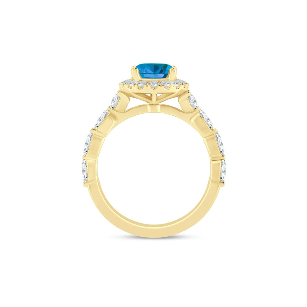 Saylor London Blue Topaz and Diamond Engagement Ring in 14K Yellow Gold (3/4 ct. tw.) – Image 2 of 4