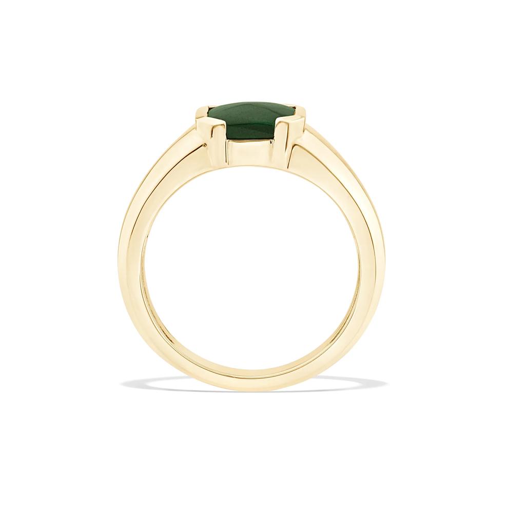 Men's Green Malachite Square Ring in 10K Yellow Gold – Image 2 of 4