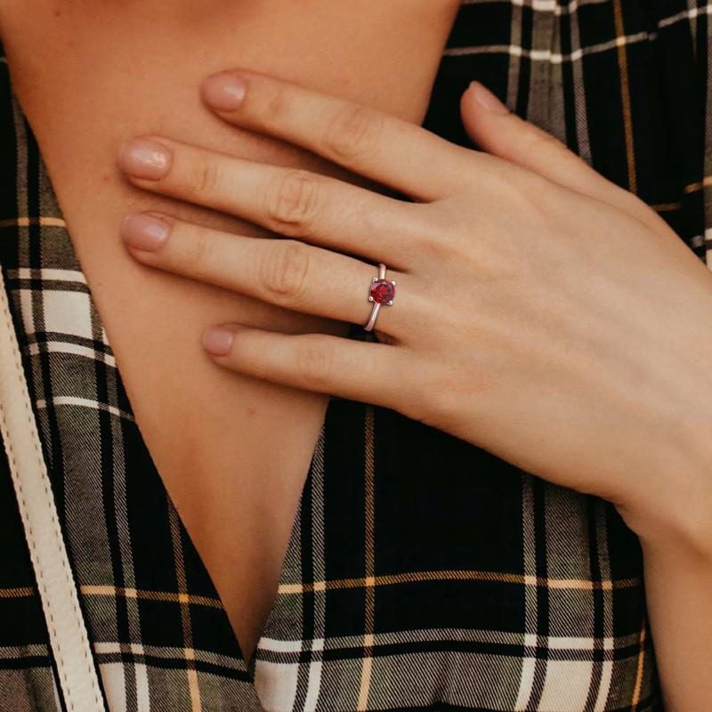 Garnet Ring in Sterling Silver – Image 5 of 7