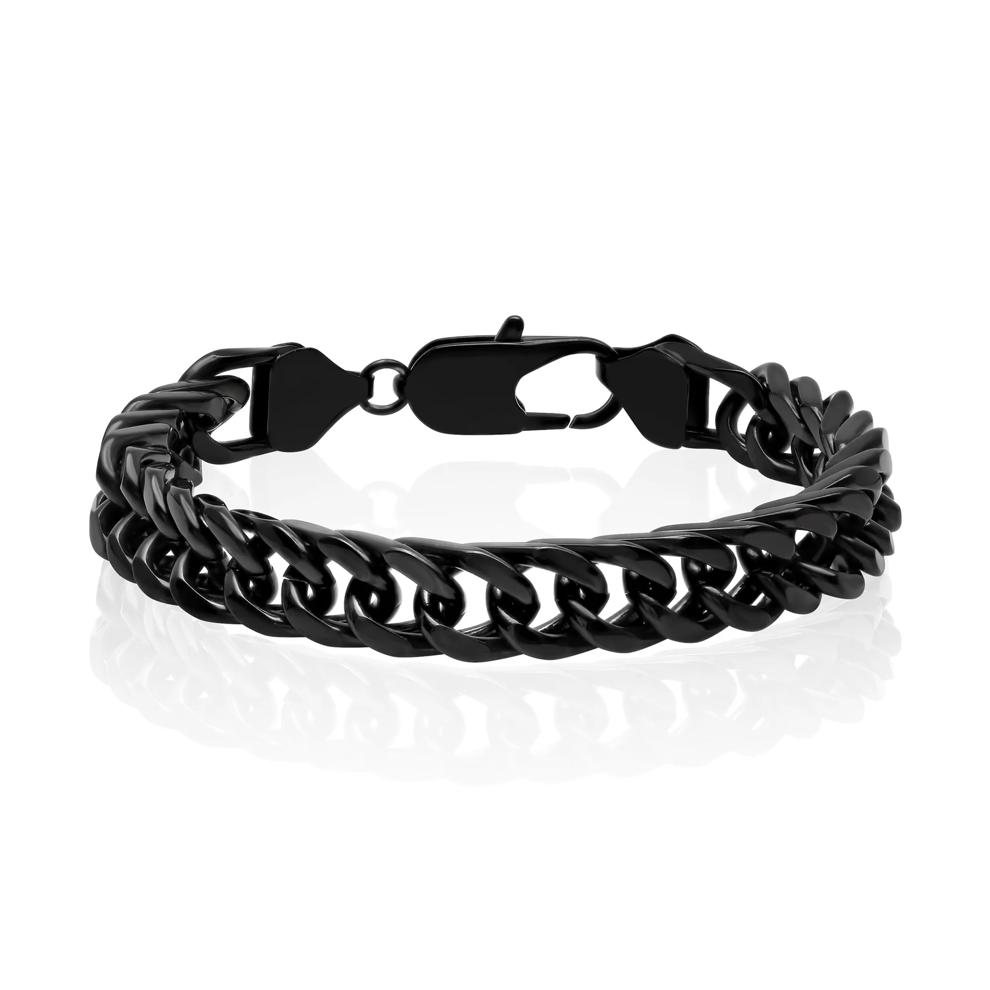 Curb Link Bracelet in Black Ion-Plated Stainless Steel, 8.5&rdquo; – Image 1 of 2