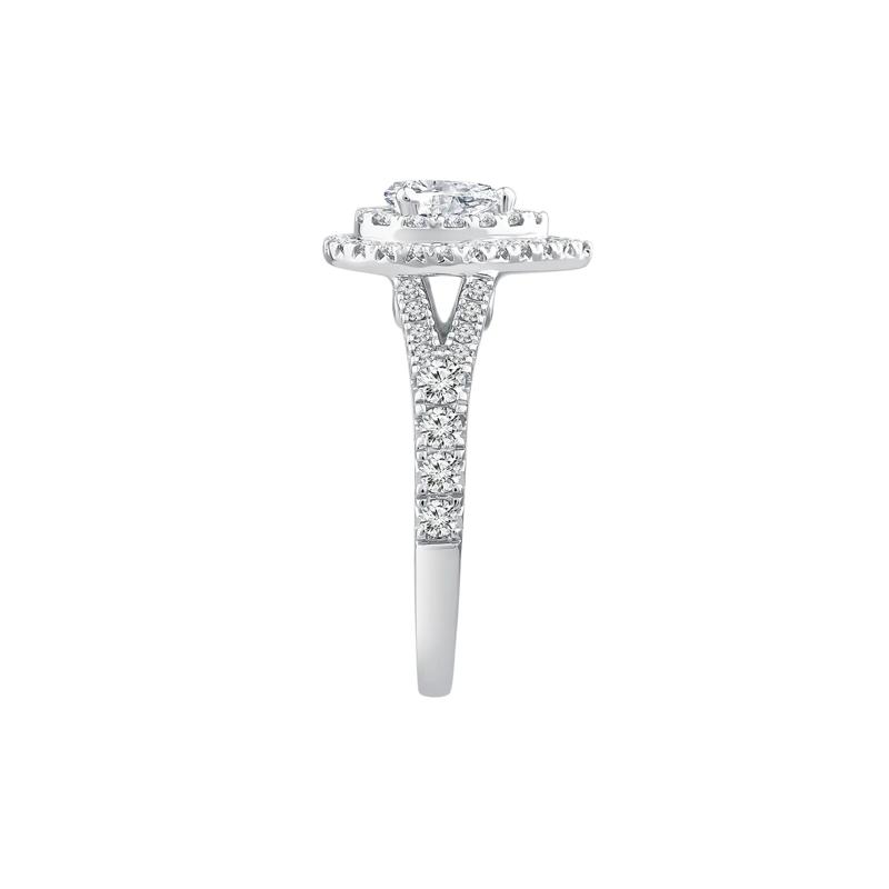 Pear-Shaped Diamond Double Halo Engagement Ring in 14K White Gold &#40;1 1/4 ct. tw.&#41; – Image 3 of 3