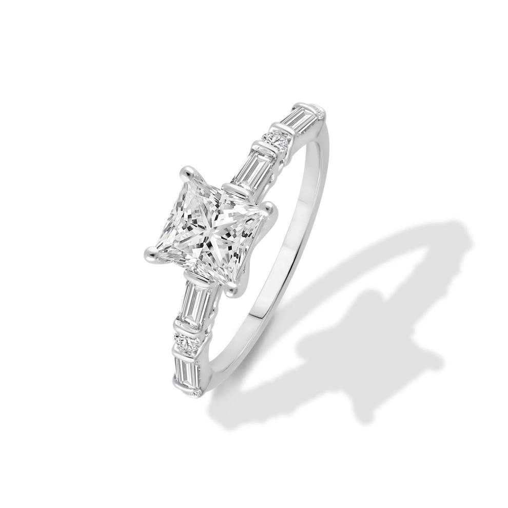 Lab Grown Diamond Princess-Cut Engagement Ring in 14K White Gold (2 ct. tw.) – Image 4 of 4