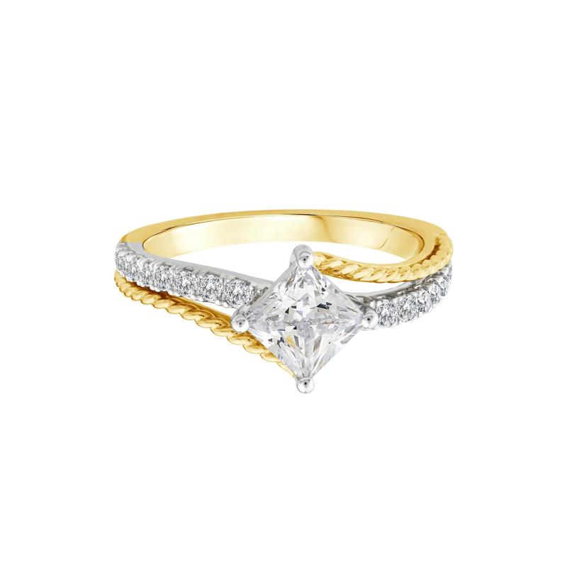 Lab Grown Diamond Engagement Ring in 14K Yellow and White Gold &#40;1 1/4 ct. tw.&#41; – Image 1 of 3