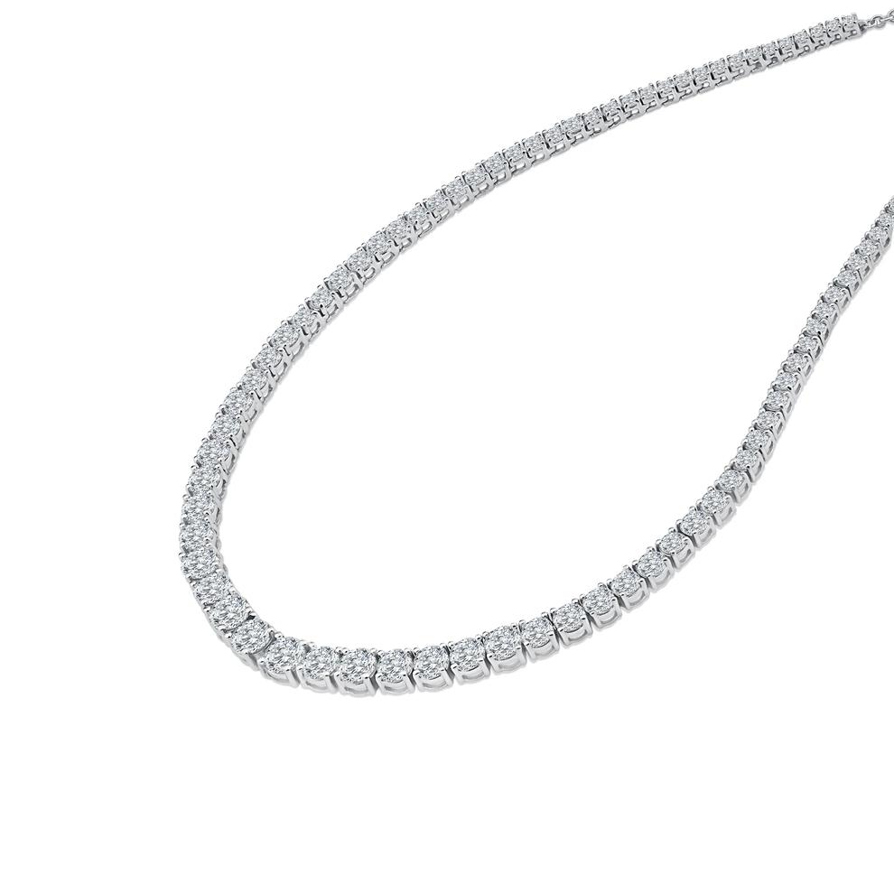 Lab Grown Diamond Graduated Frontal Necklace in 14K White Gold (7 ct. tw.) – Image 3 of 4