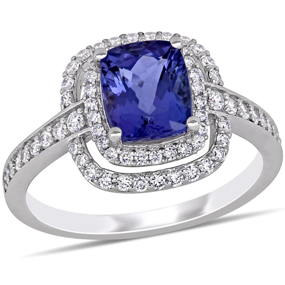 Tanzanite and Diamond Ring in 14K White Gold (1/2 ct. tw.) – Image 4 of 7
