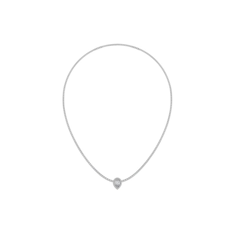 Lab Grown Diamond Pear-Shaped Halo Necklace in 14K White Gold &#40;8 ct. tw.&#41; – Image 2 of 2