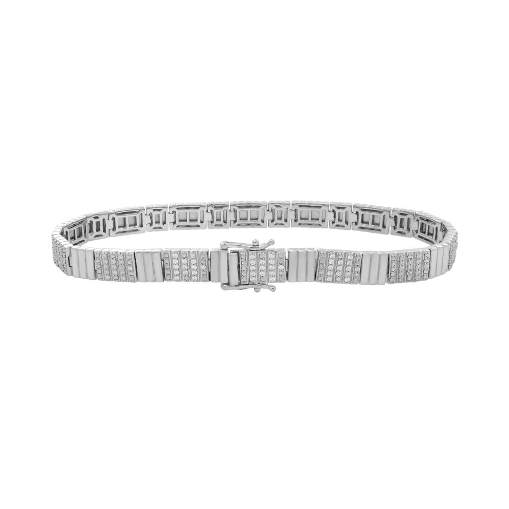Men's Diamond Bracelet in Sterling Silver, 8.5" (1 ct. tw.) – Image 2 of 2
