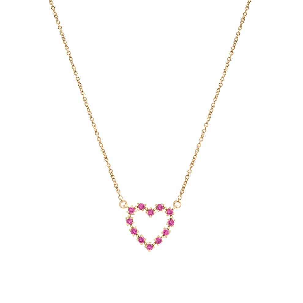 Ruby Open Heart Pendant in 10K Yellow Gold – Image 1 of 4