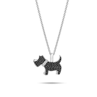 Black & White Diamond Schnauzer Pendant in Sterling Silver (1/4 ct. tw.)