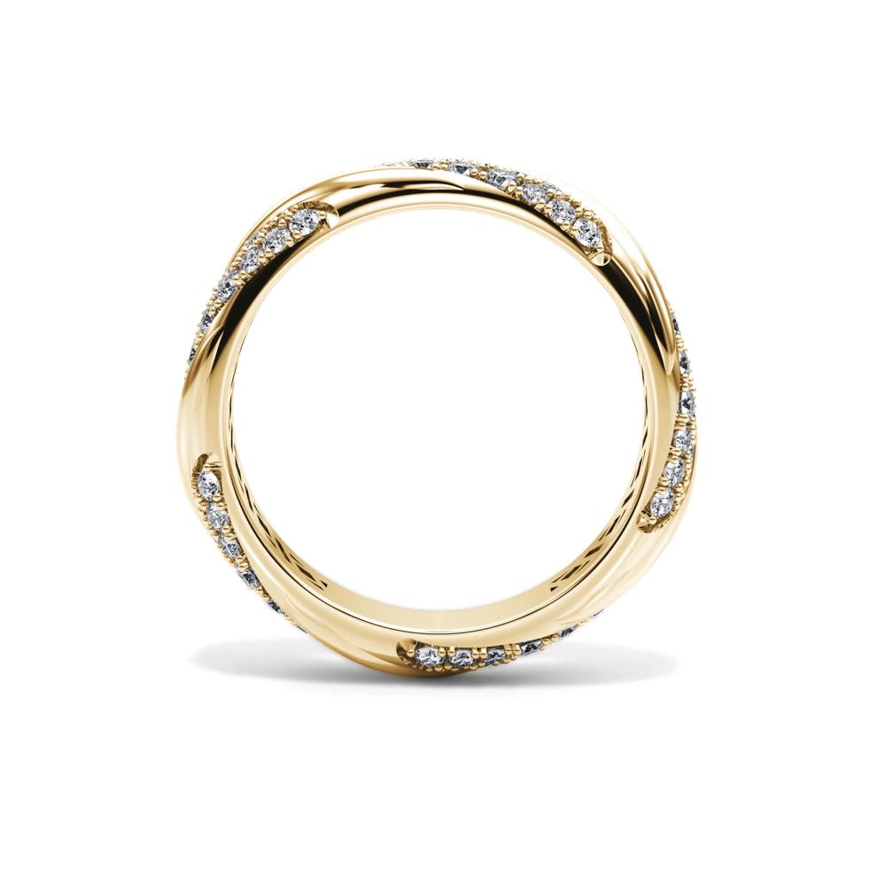 Diamond High Polish Twisted Eternity Band in 14K Yellow Gold (7/8 ct. tw.) – Image 2 of 4