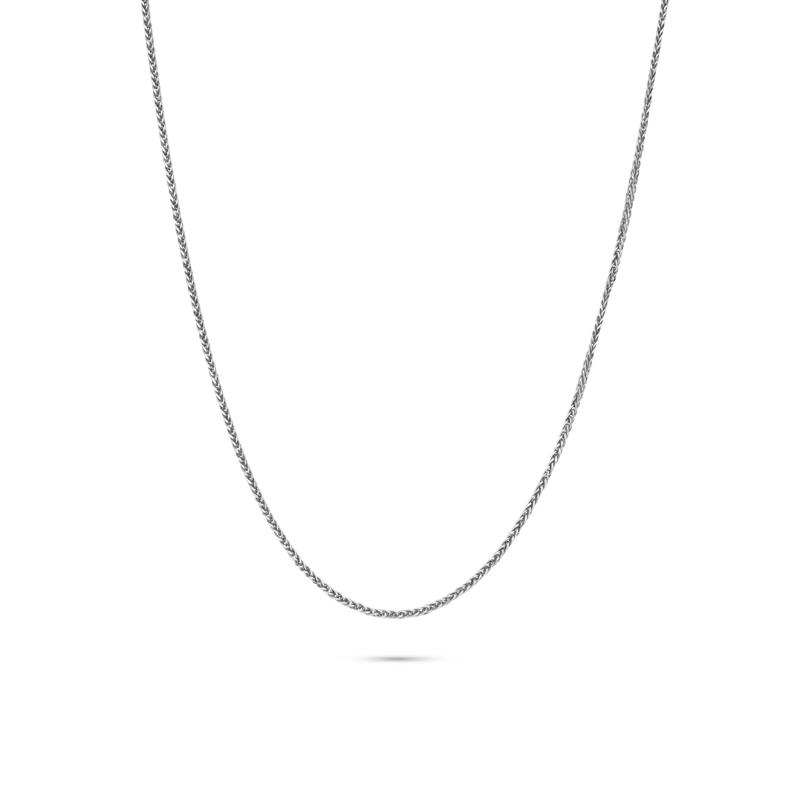 Square Wheat Chain in 14K White Gold, 18" – Image 1 of 4