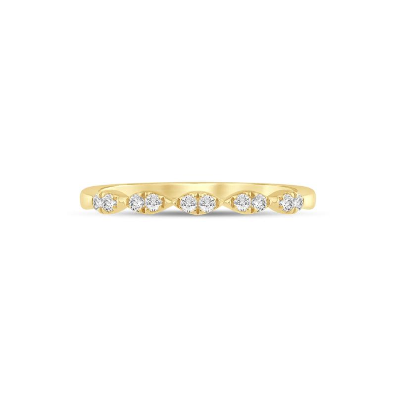 Diamond Faux-Marquise Anniversary Band in 10K Yellow Gold (1/7 ct. tw.) – Image 1 of 3