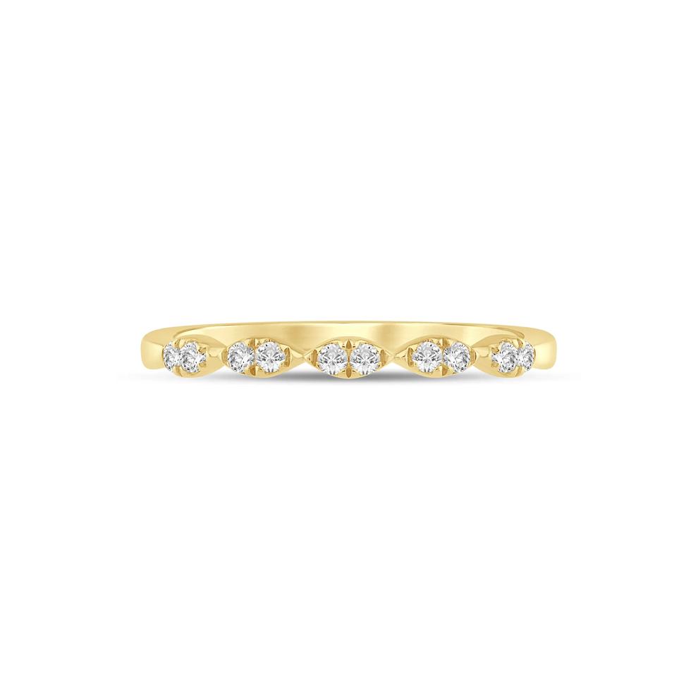 Diamond Faux-Marquise Anniversary Band in 10K Yellow Gold (1/7 ct. tw.) – Image 1 of 3