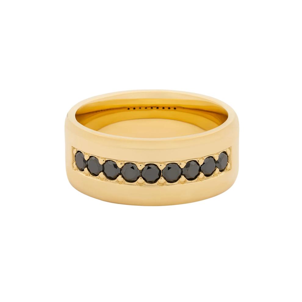 Black Diamond Channel-Set Band in 14K Yellow Gold (5/8 ct. tw.) – Image 1 of 3