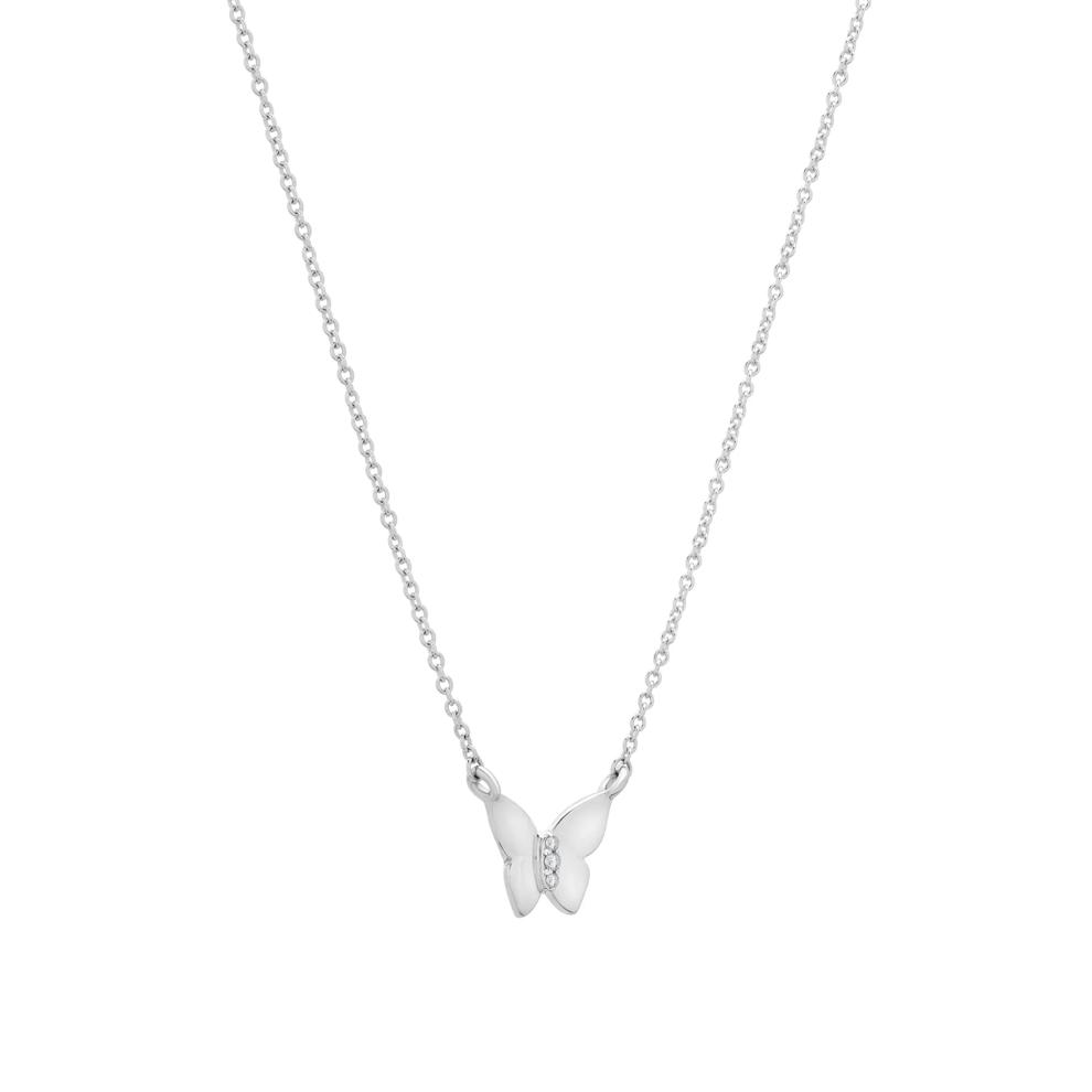 Diamond Accent Butterfly Pendant Necklace in Sterling Silver – Image 2 of 4