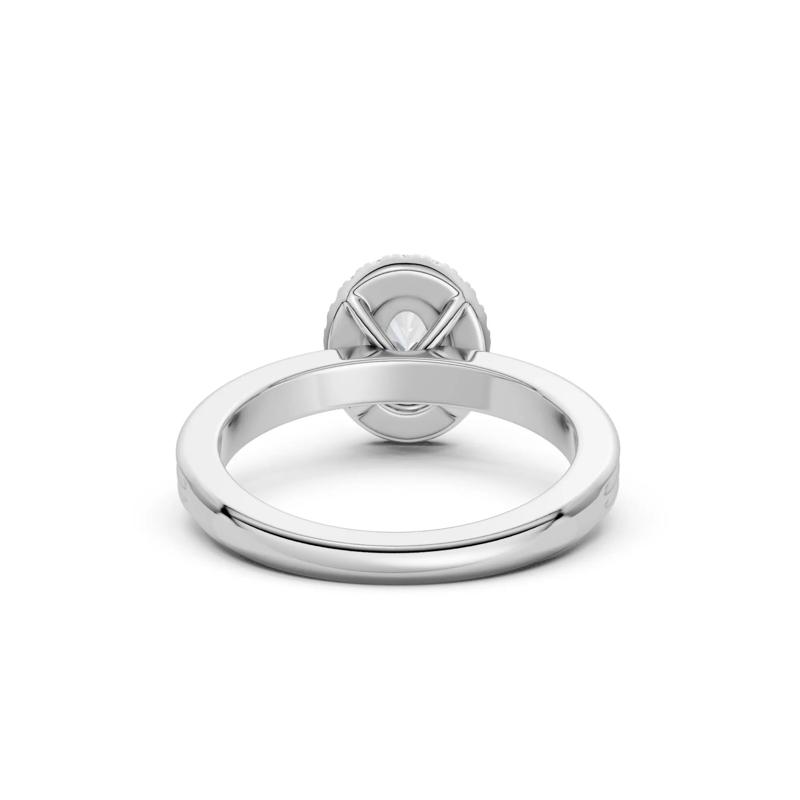 Diamond Oval Halo Engagement Ring in 14K White Gold &#40;5/8 ct. tw.&#41; – Image 5 of 5