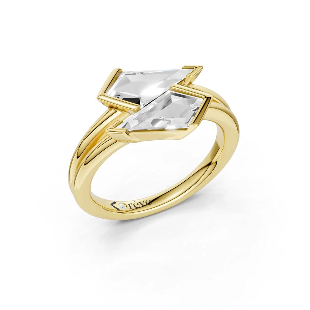 Lab Grown Diamond Kite-Set Ring in 14K Yellow Gold (2 ct. tw.) – Image 2 of 4
