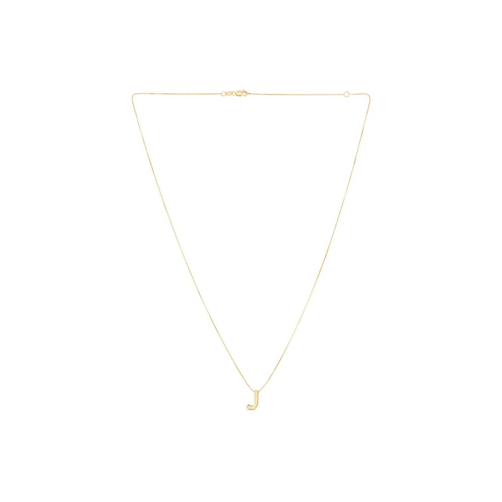 "J" Initial Necklace in 14K Yellow Gold – Image 1 of 3