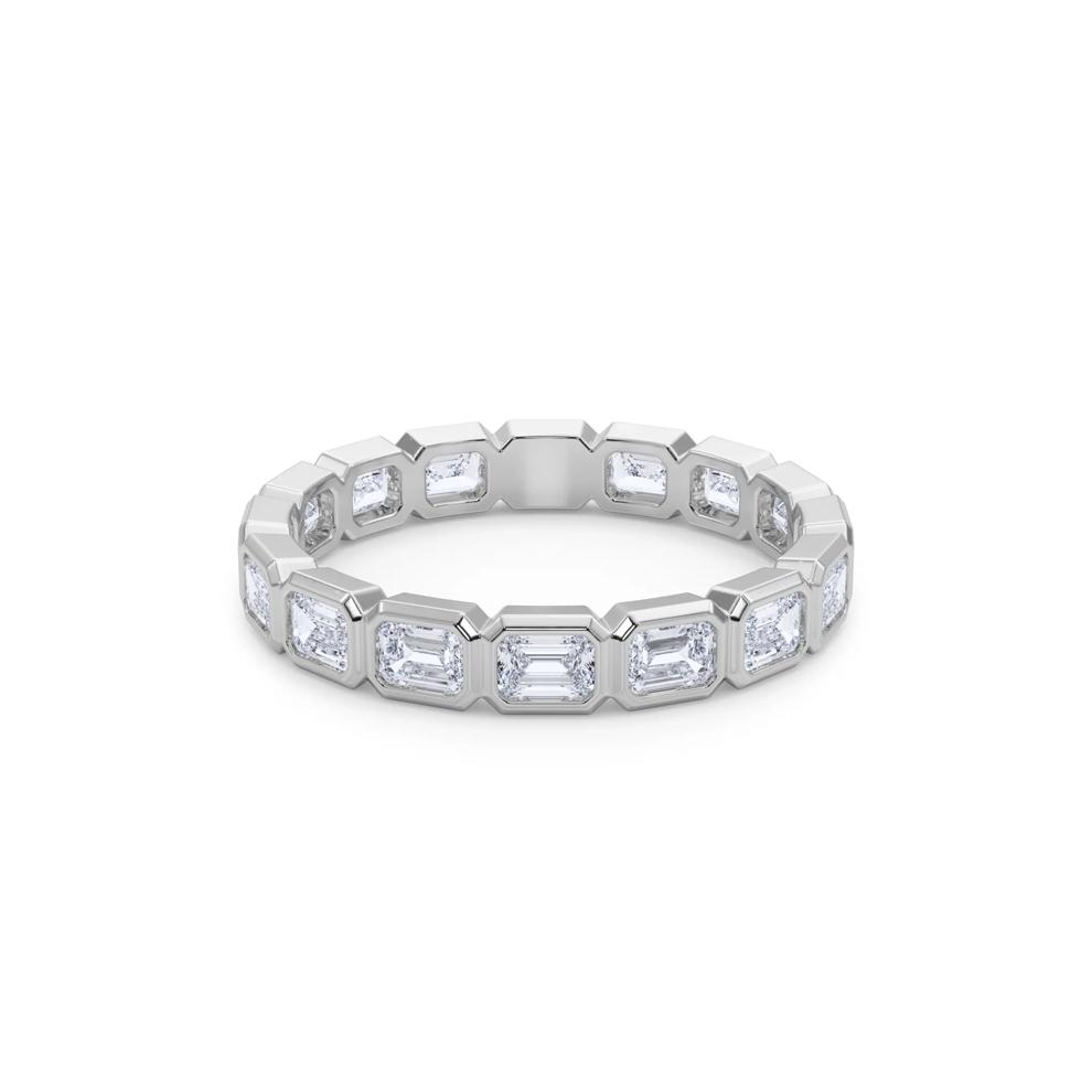 Lab Grown Diamond Bezel-Set Emerald-Cut True Eternity Band in 14K White Gold  – Image 4 of 5