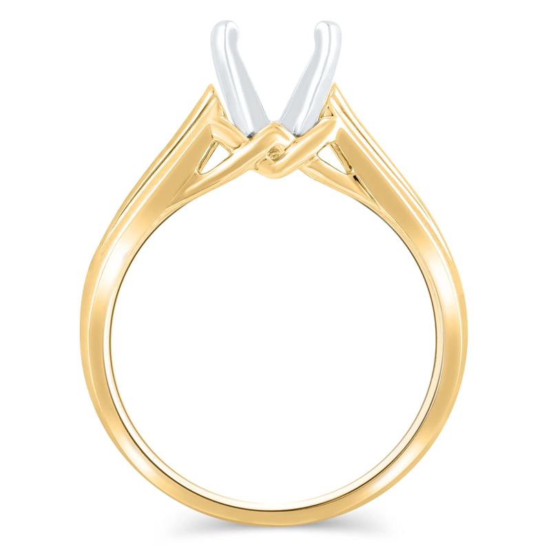 Wide-Shank Semi-Mount Engagement Ring in 14K Yellow Gold &#40;Setting Only&#41; – Image 4 of 6