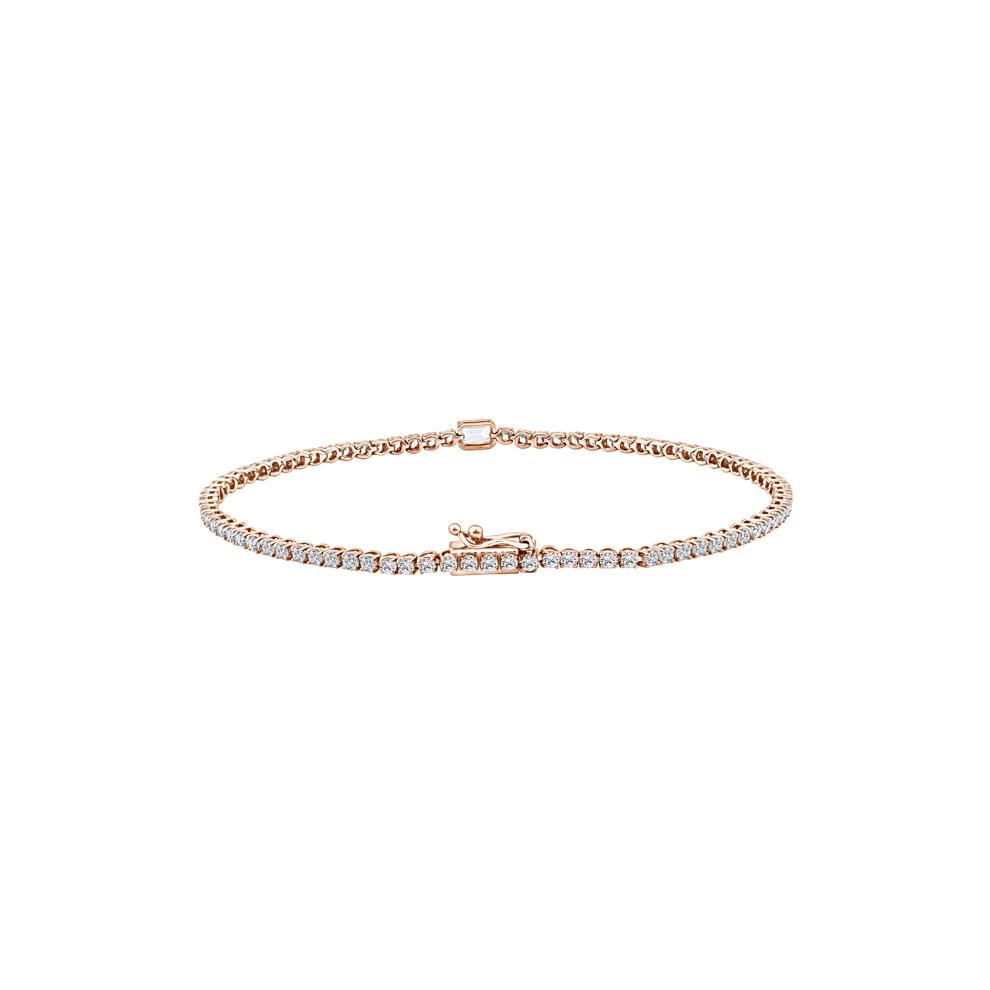 Lab Grown Diamond Line Bracelet in 10K Rose Gold (2 ct. tw.) – Image 2 of 2