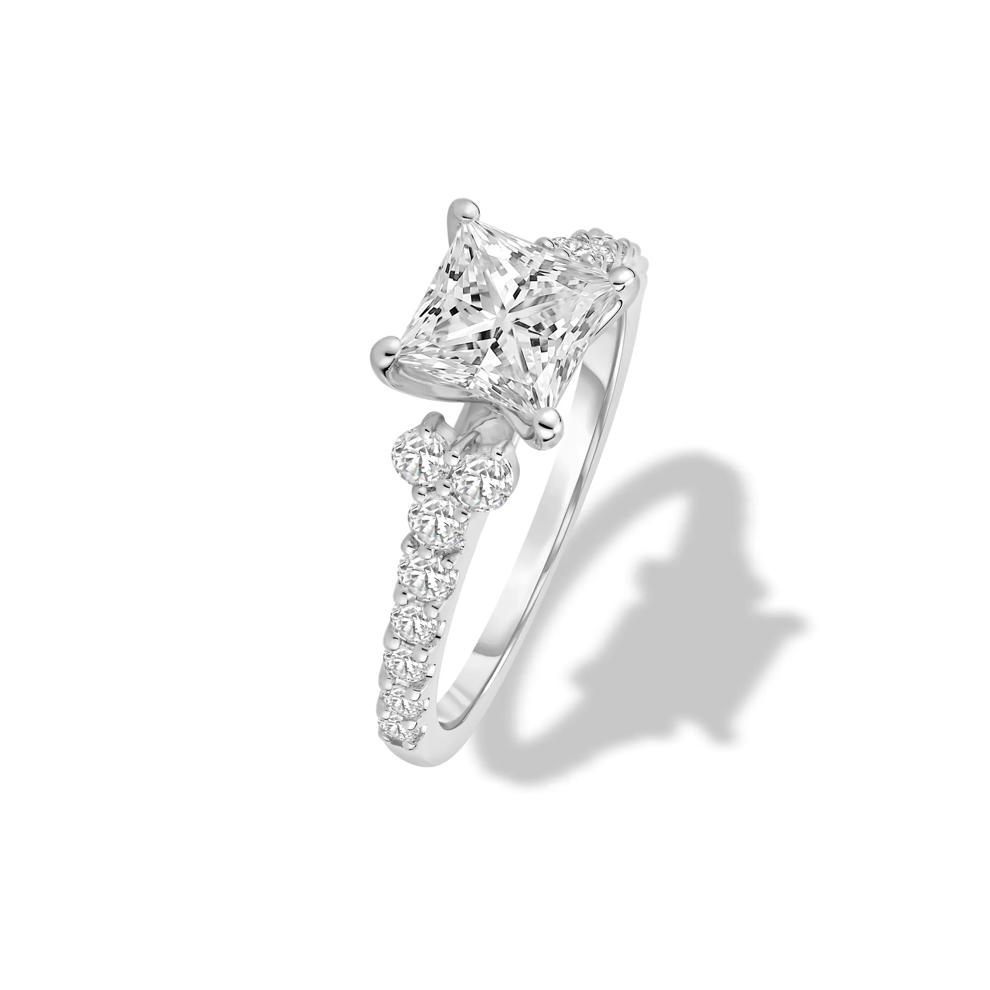 Lab Grown Diamond Princess-Cut Center Engagement Ring in 14K White Gold (2 ct. tw.) – Image 4 of 4