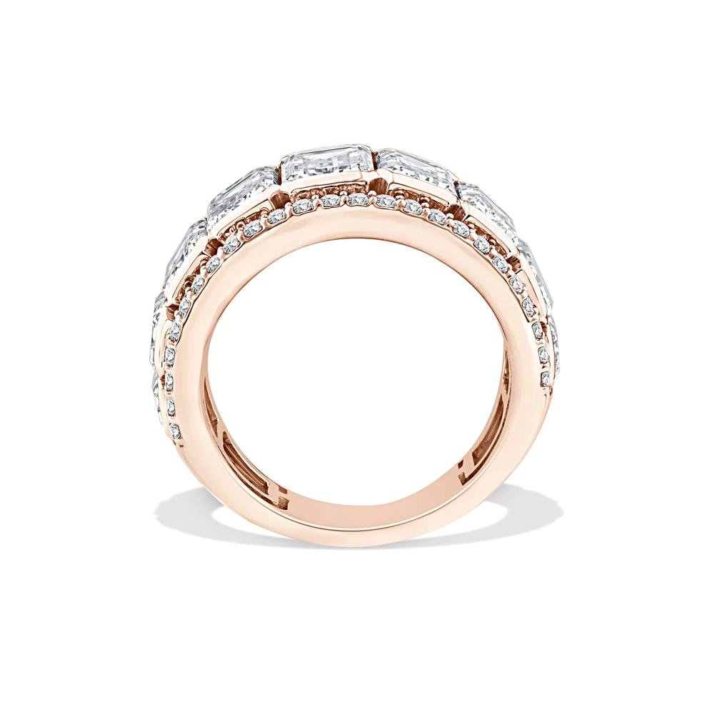 Lab Grown Diamond Emerald-Cut Center Anniversary Band in 14K Rose Gold (7 ct. tw.) – Image 2 of 4