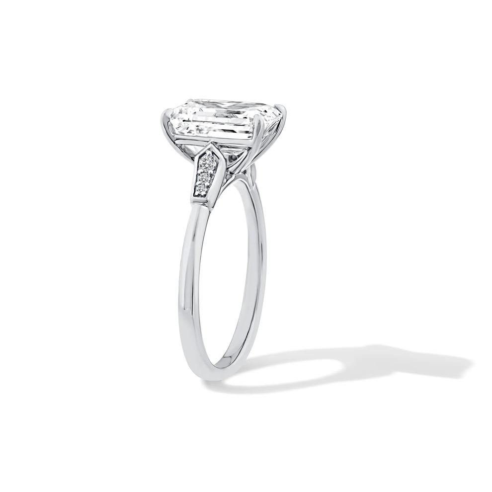 Lab Grown Diamond Emerald-Cut Engagement Ring in 14K White Gold (3 ct. tw.) – Image 3 of 4