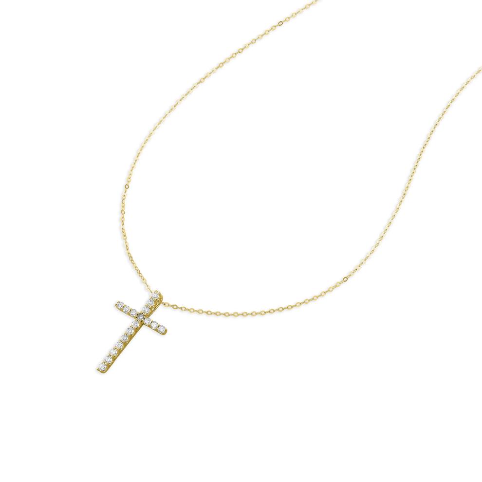 Lab Grown Diamond Cross Pendant in 14K Yellow Gold (5/8 ct. tw.) – Image 4 of 4