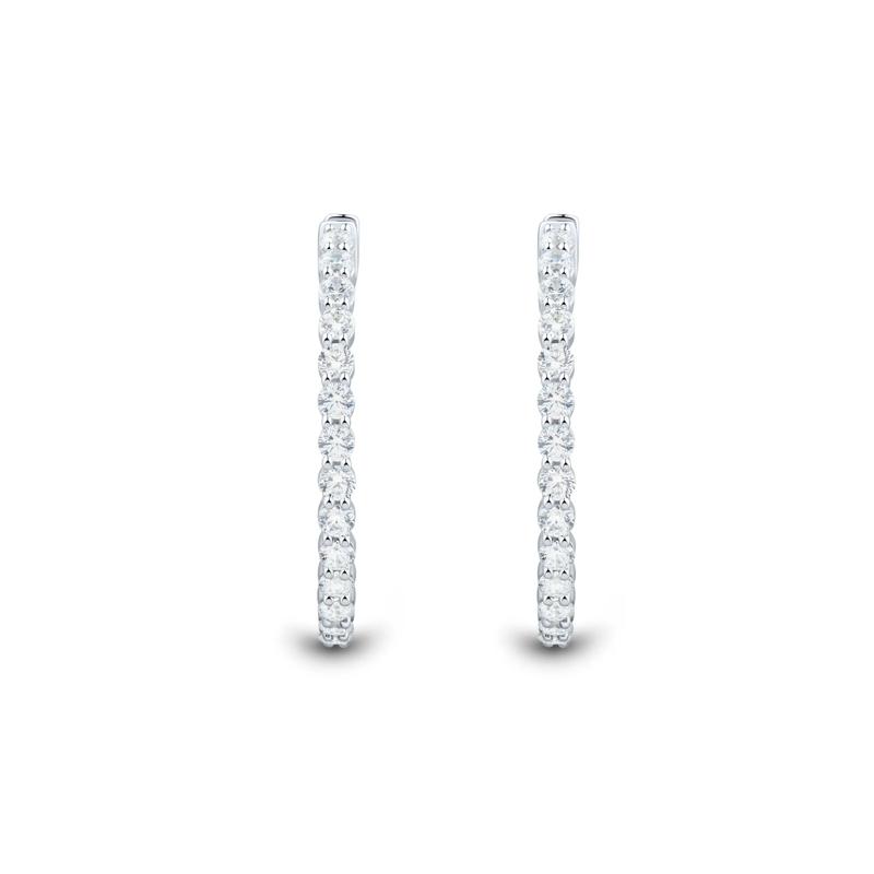 Lab Grown Diamond Inside-Out Hoop Earrings in 10K White Gold &#40;3 ct. tw.&#41; – Image 2 of 2