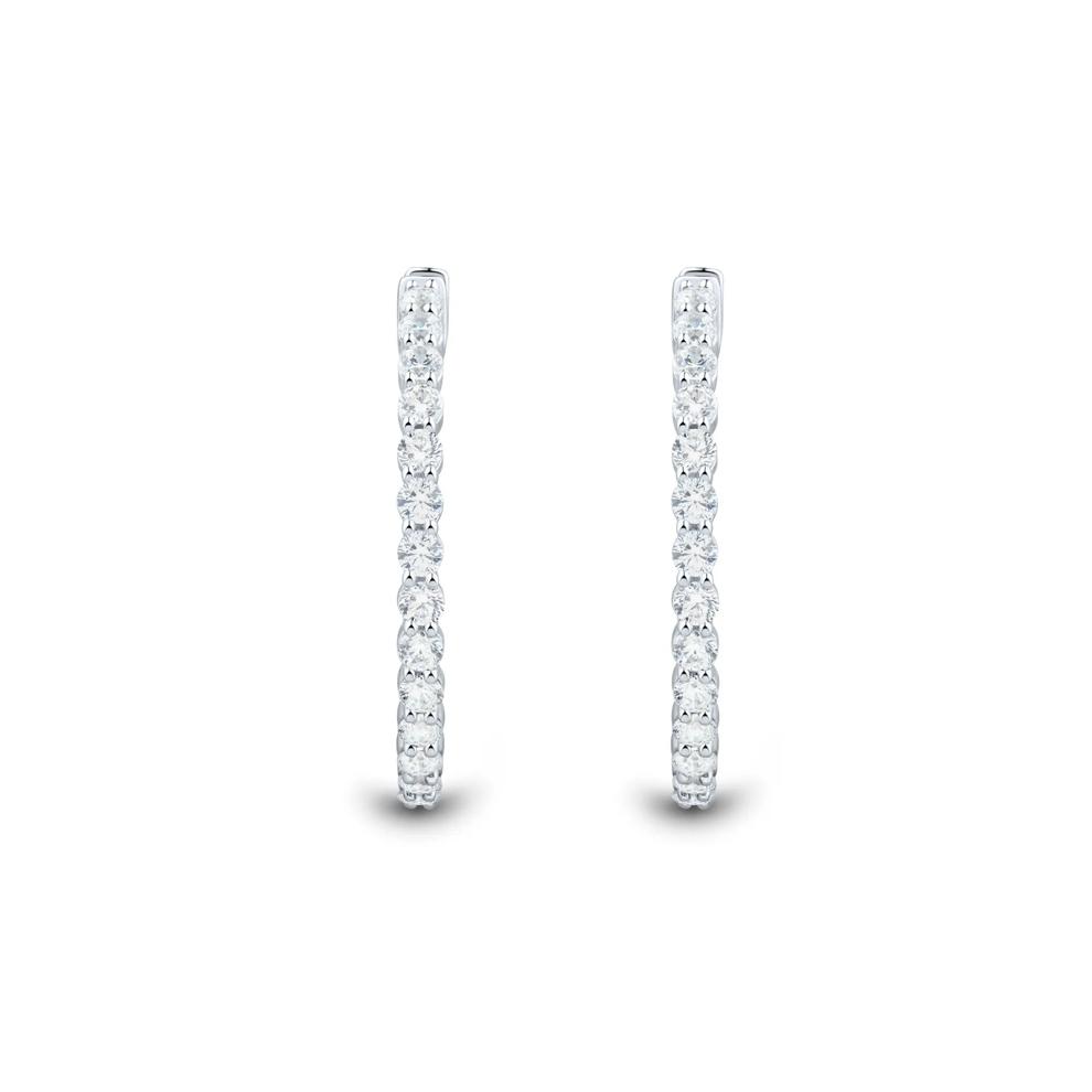 Lab Grown Diamond Inside-Out Hoop Earrings in 10K White Gold (3 ct. tw.) – Image 2 of 2