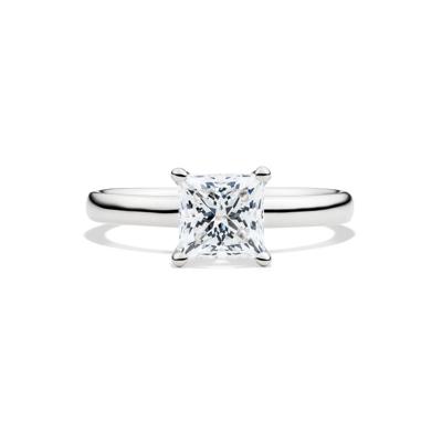 Diamond Princess Cut Solitaire Engagement Ring in 14K White Gold (1 1/2 ct.)