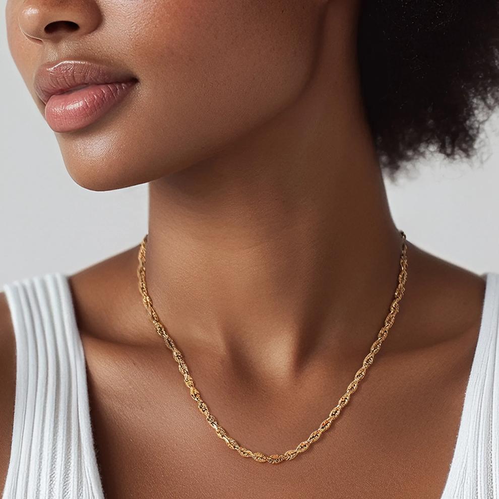 Glitter Rope Chain in 14K Yellow Gold, 20" – Image 6 of 6