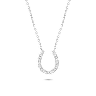 Diamond Horseshoe Pendant in Sterling Silver (1/10 ct. tw.)