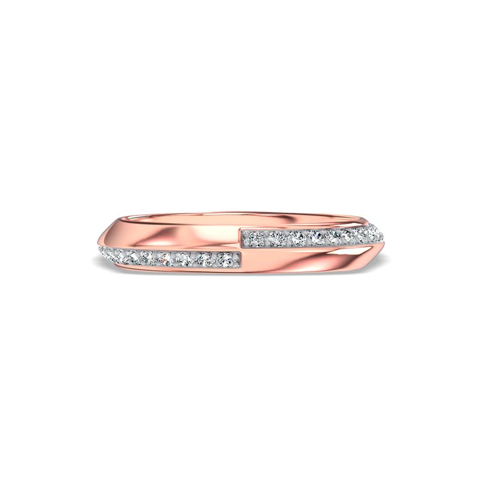 Lab Grown Diamond Knife-Edge Anniversary Band in 10K Rose Gold (1/3 ct. tw.) – Image 1 of 4