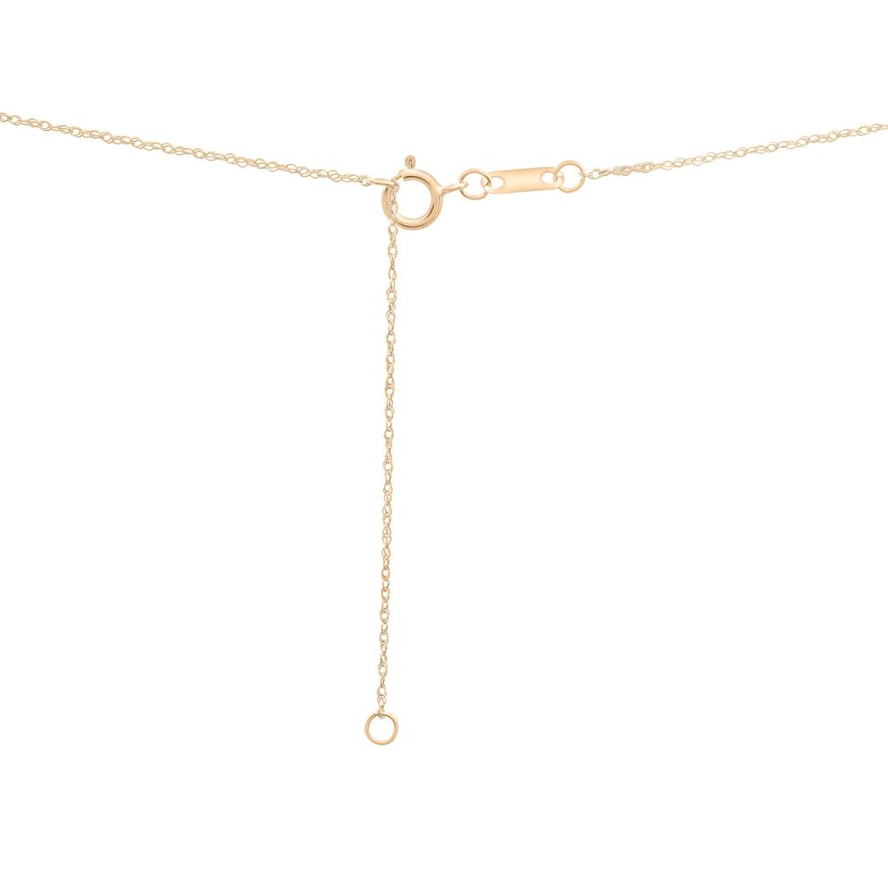 Lab-Created White Sapphire Three-Stone Triangle Birthstone Pendant in 10K Yellow Gold – Image 3 of 4